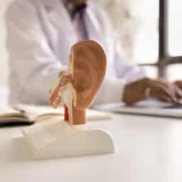 Model of ear at doctor's office